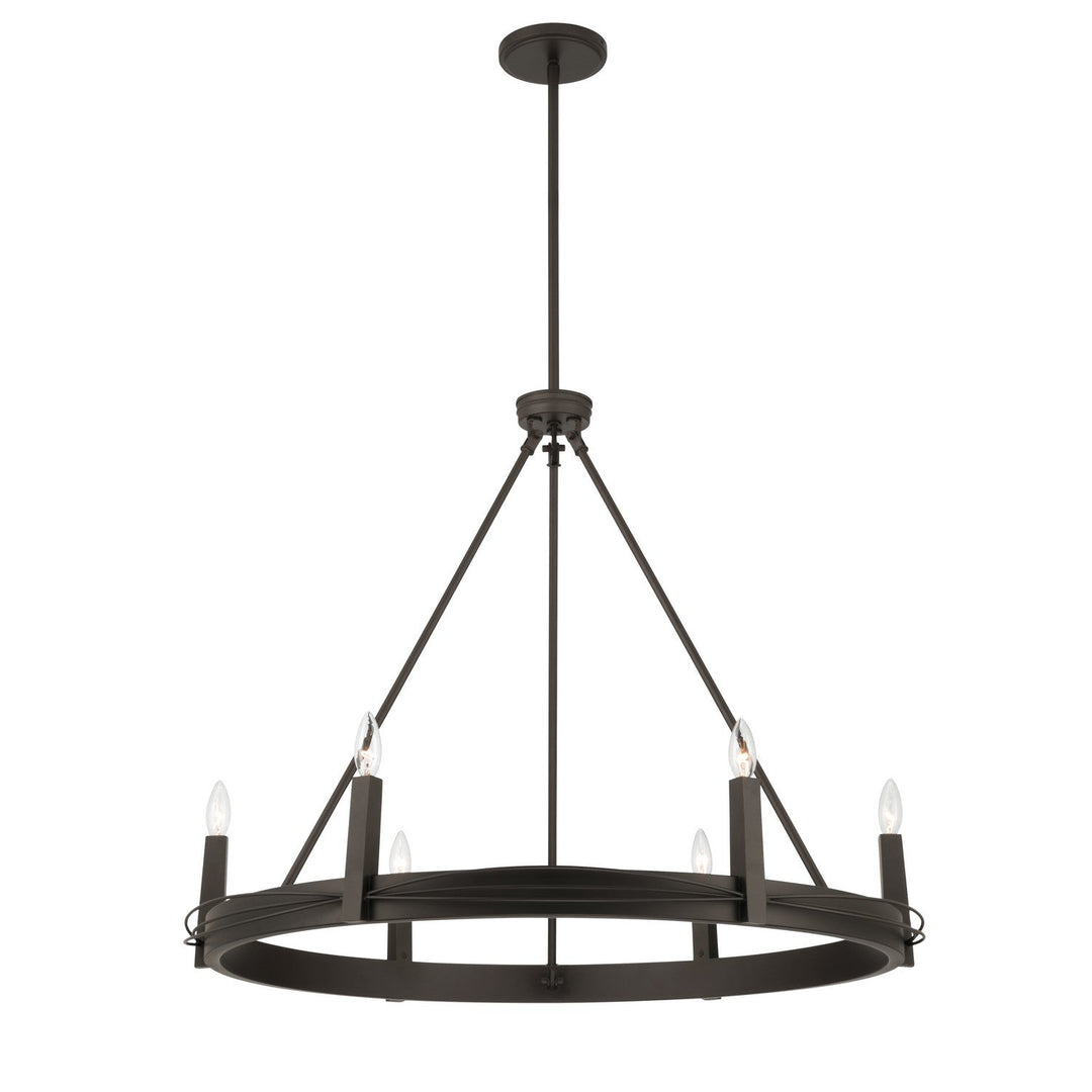 Dalvor Six Light Pendant in Dark Bronze Minka-Lavery