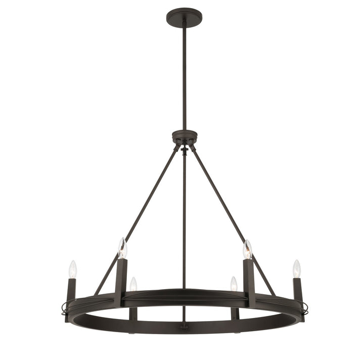 Dalvor Six Light Pendant in Dark Bronze Minka-Lavery