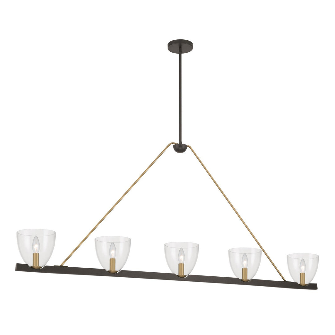 Noellea Five Light Linear Chandelier in Dark Bronze Minka-Lavery