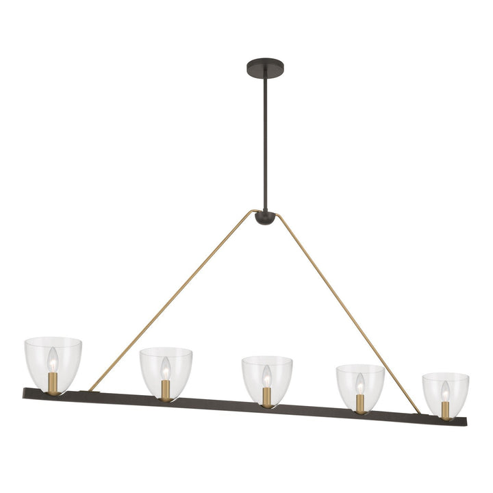 Noellea Five Light Linear Chandelier in Dark Bronze Minka-Lavery