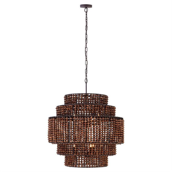 Beaudelle Nine Light Pendant in Dark Bronze Minka-Lavery