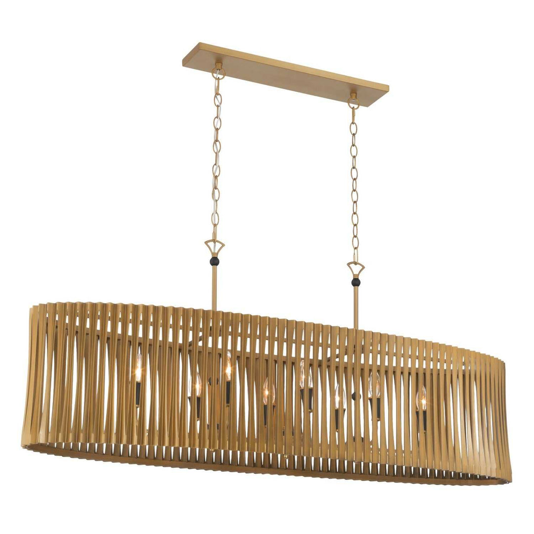 Aven Eight Light Linear Chandelier in Sand Coal Black Minka-Lavery