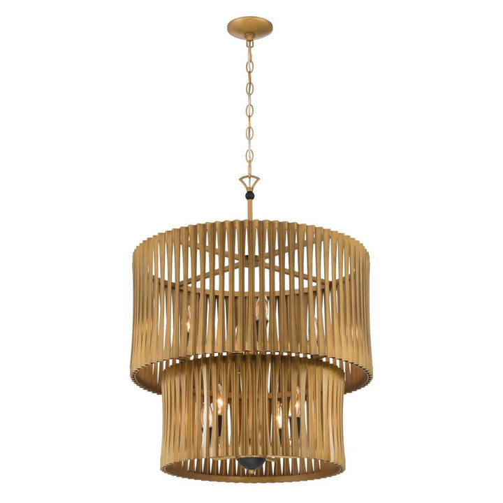 Aven Eight Light Pendant in Sand Coal Black Minka-Lavery