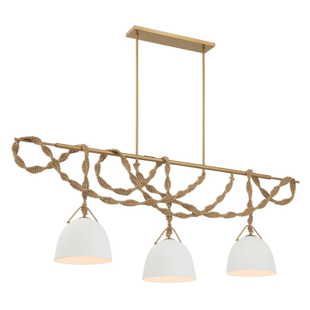 Cordon Three Light Linear Chandelier in Legacy Brass Minka-Lavery