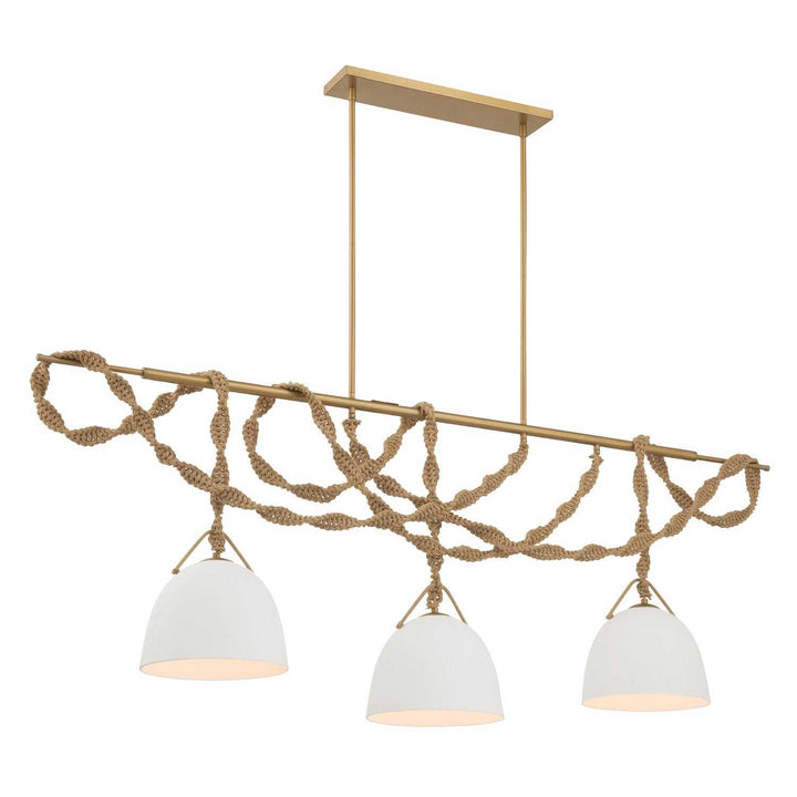 Cordon Three Light Linear Chandelier in Legacy Brass Minka-Lavery