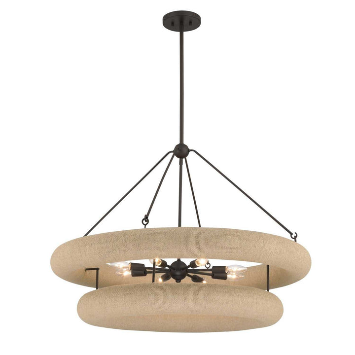 Aeris Eight Light Pendant in Dark Bronze Minka-Lavery