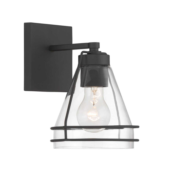 Lorenth One Light Bath Sconce in Dark Matte Black Minka-Lavery