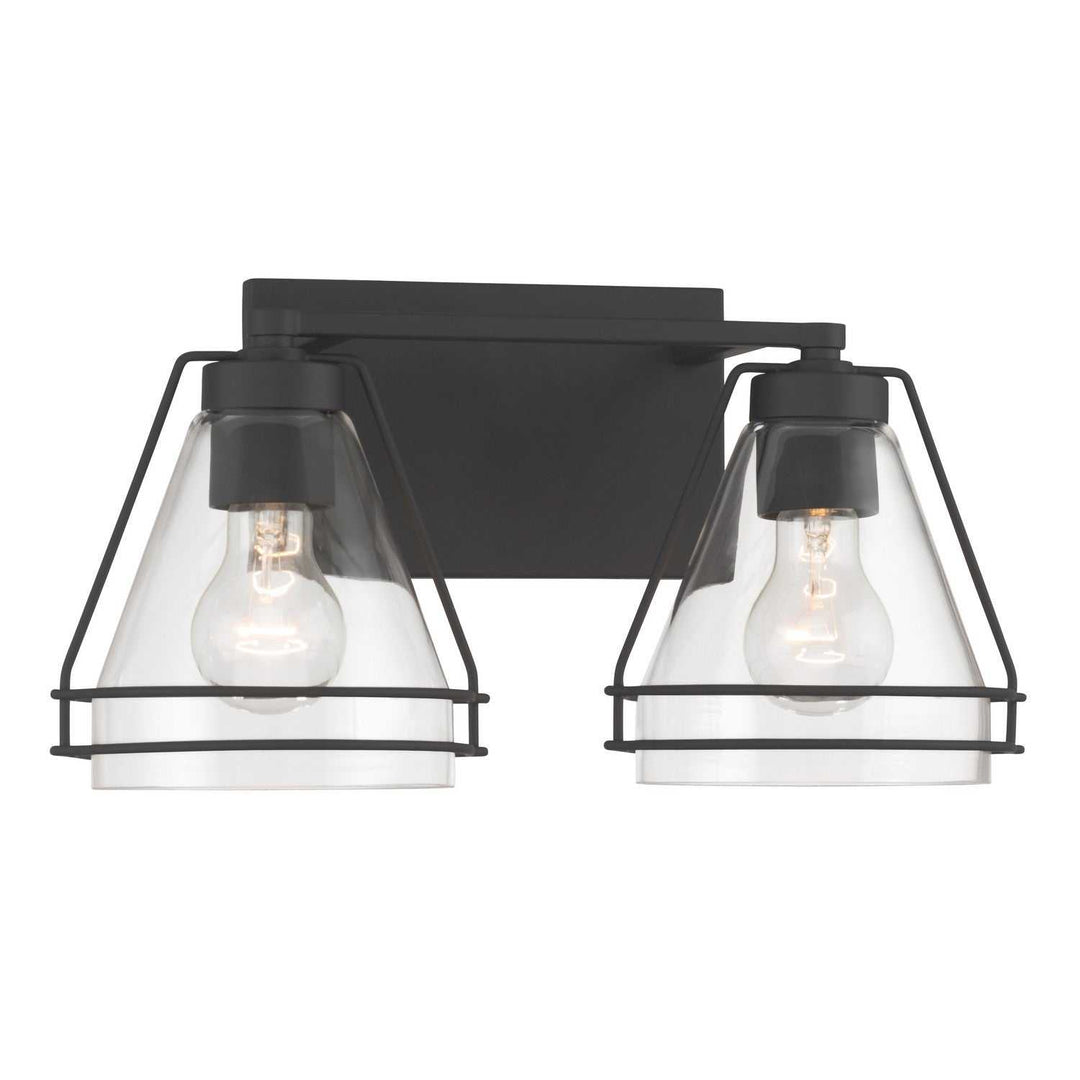 Lorenth Two Light Vanity in Dark Matte Black Minka-Lavery