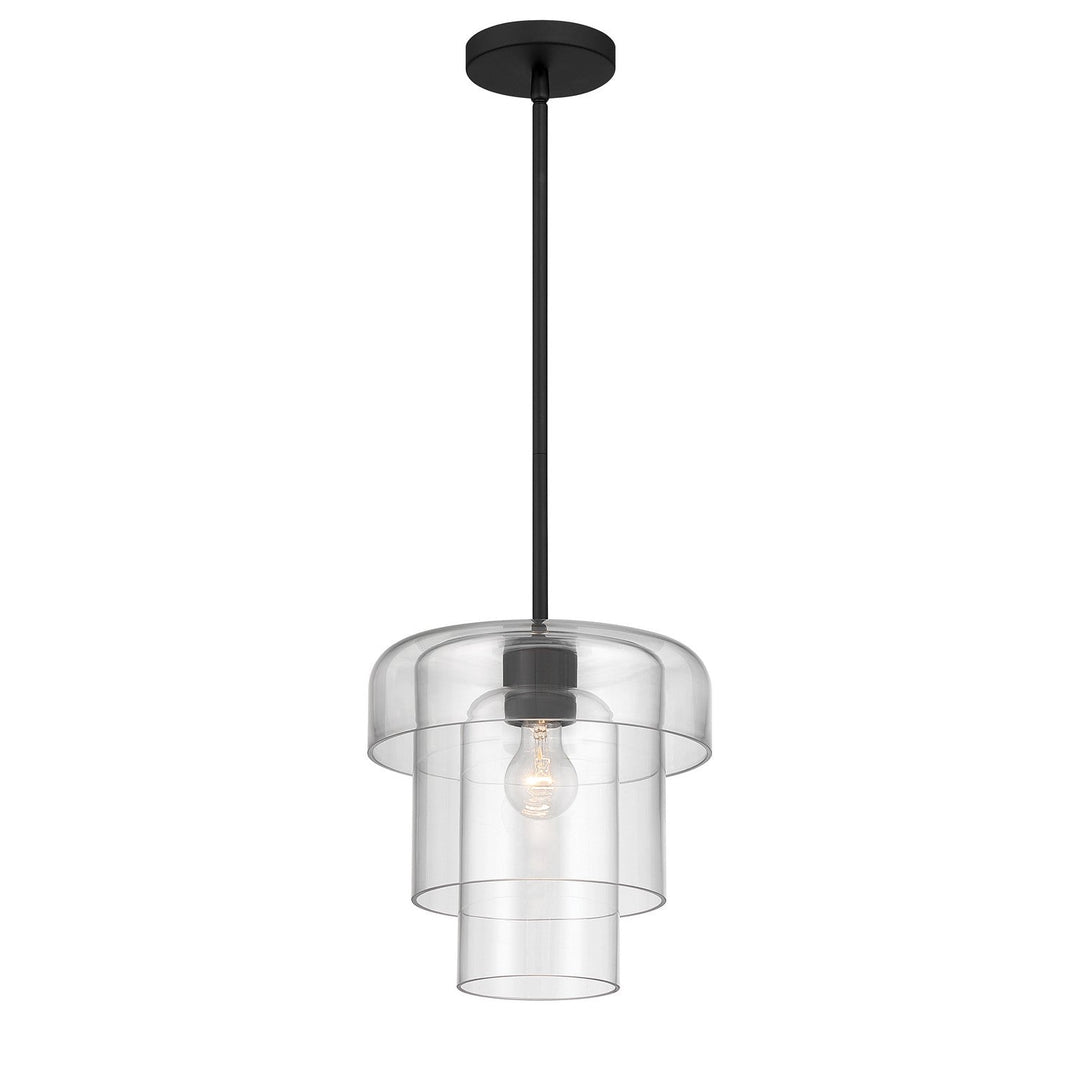 Velique One Light Pendant in Dark Matte Black Minka-Lavery