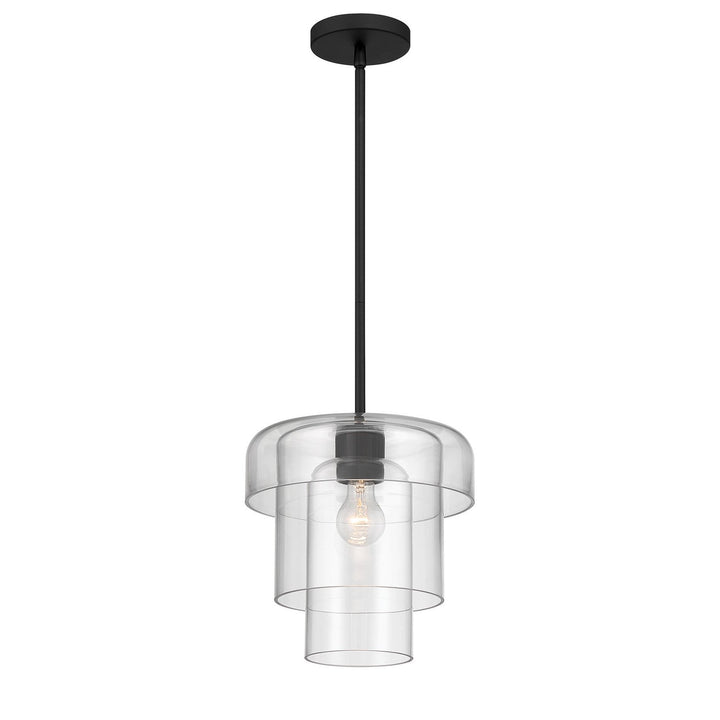 Velique One Light Pendant in Dark Matte Black Minka-Lavery