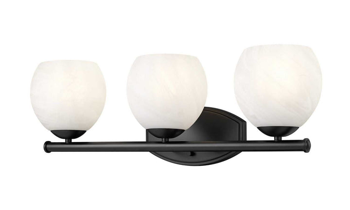 Colette Three Light Vanity in Matte Black Z-Lite Canada