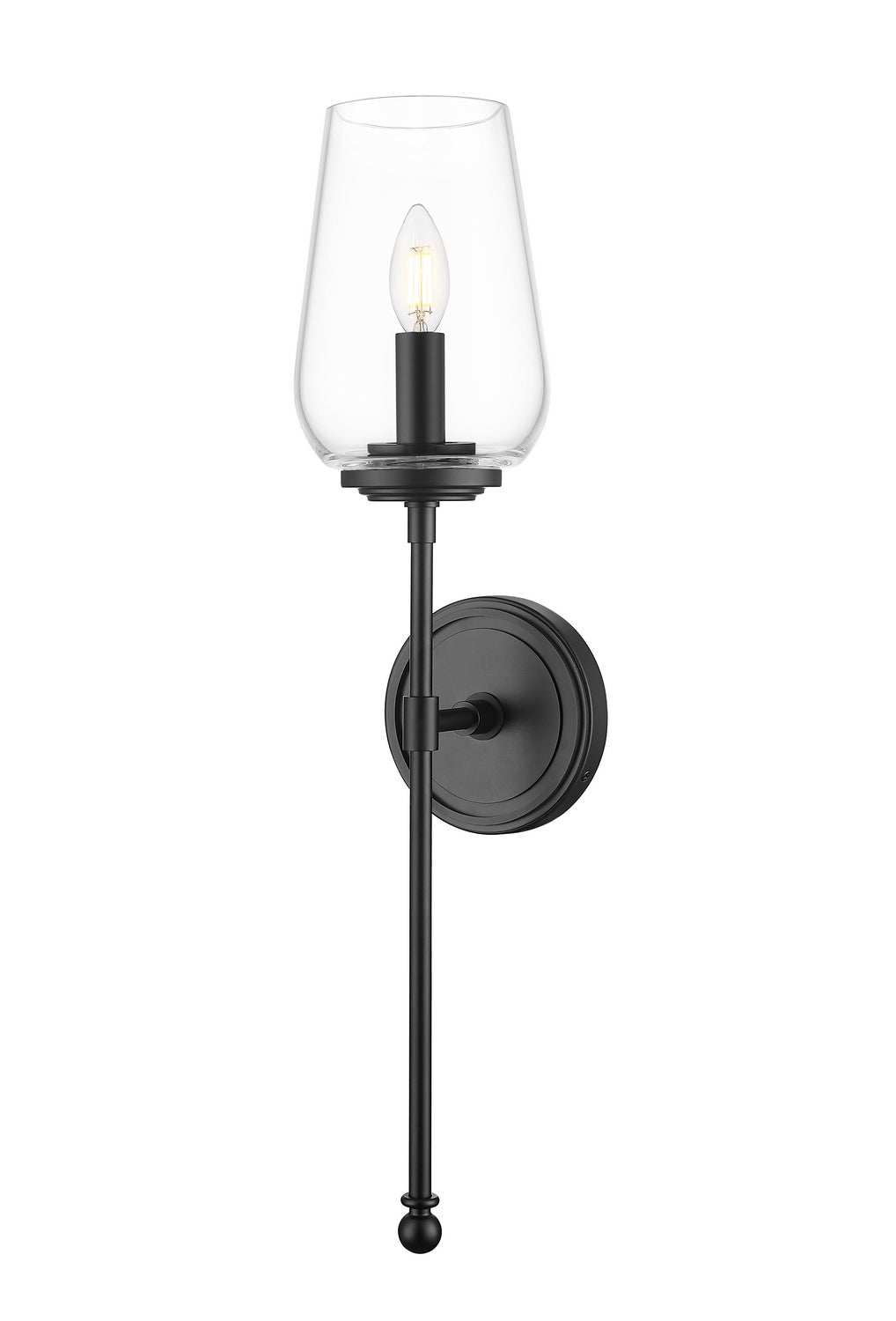 Dominique One Light Wall Sconce in Matte Black Z-Lite Canada