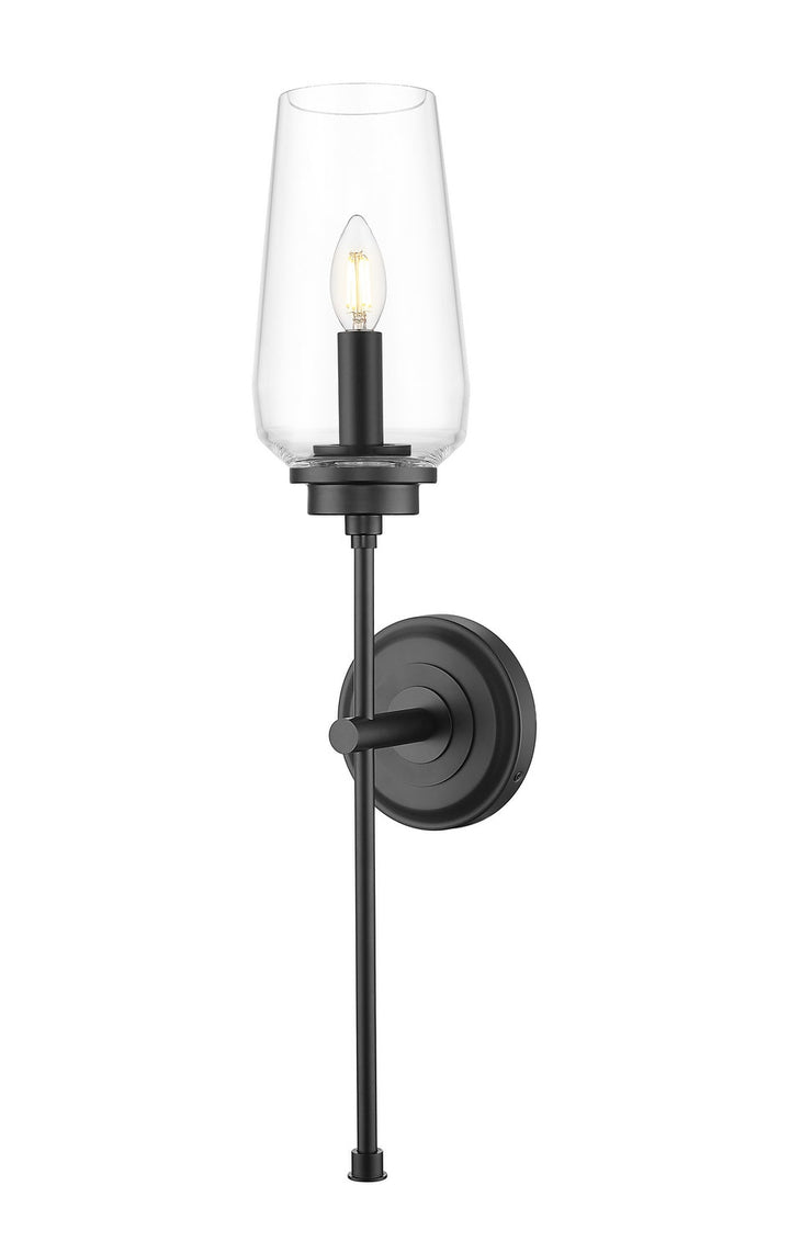 Clara One Light Wall Sconce in Matte Black Z-Lite Canada
