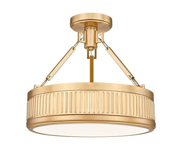 Quinn LED Semi Flush Mount in Modern Gold Z-Lite Canada