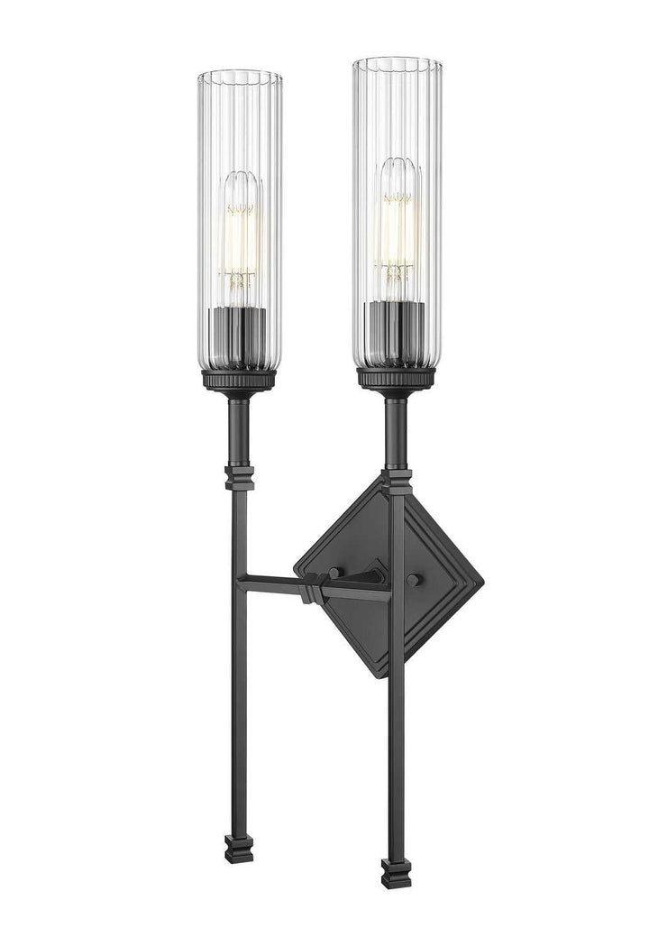 Esme Two Light Wall Sconce in Matte Black Z-Lite Canada