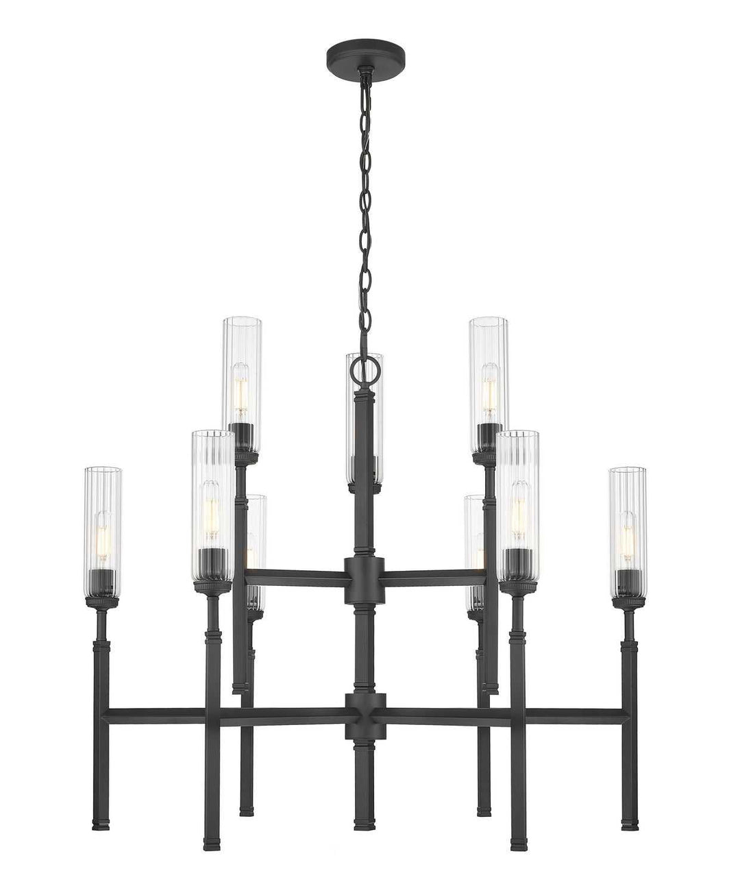 Esme Nine Light Chandelier in Matte Black Z-Lite Canada