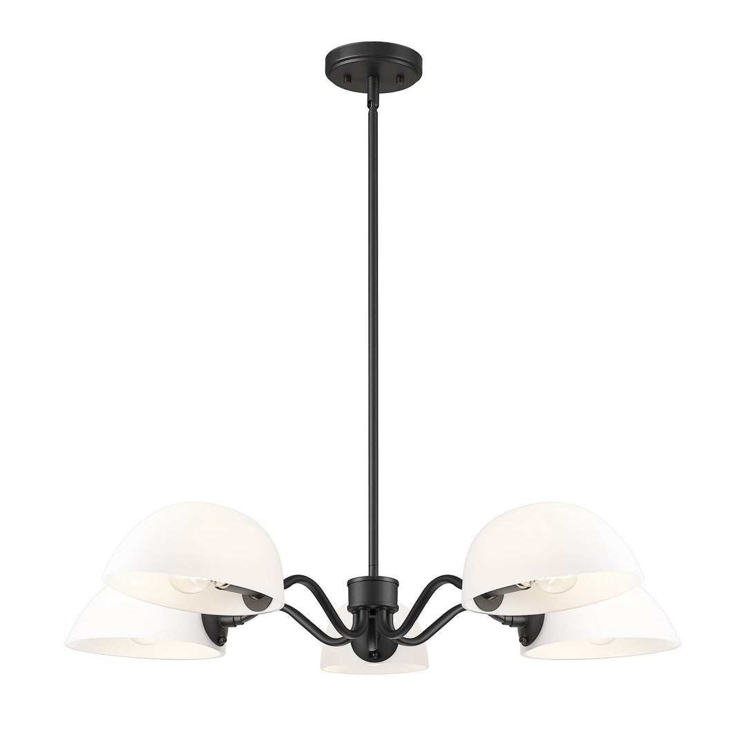 Breton Five Light Chandelier in Matte Black Z-Lite Canada