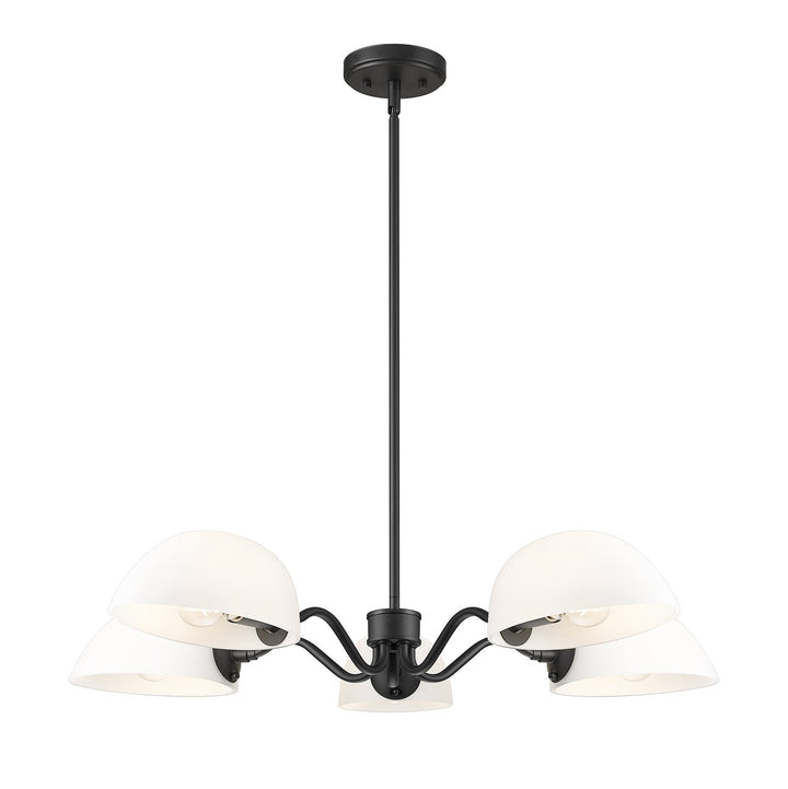 Breton Five Light Chandelier in Matte Black Z-Lite Canada