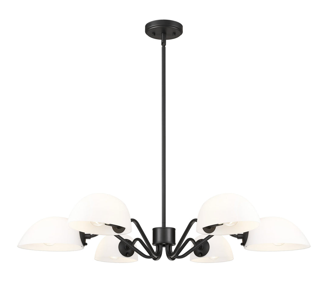 Breton Six Light Chandelier in Matte Black Z-Lite Canada