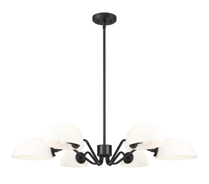 Breton Six Light Chandelier in Matte Black Z-Lite Canada