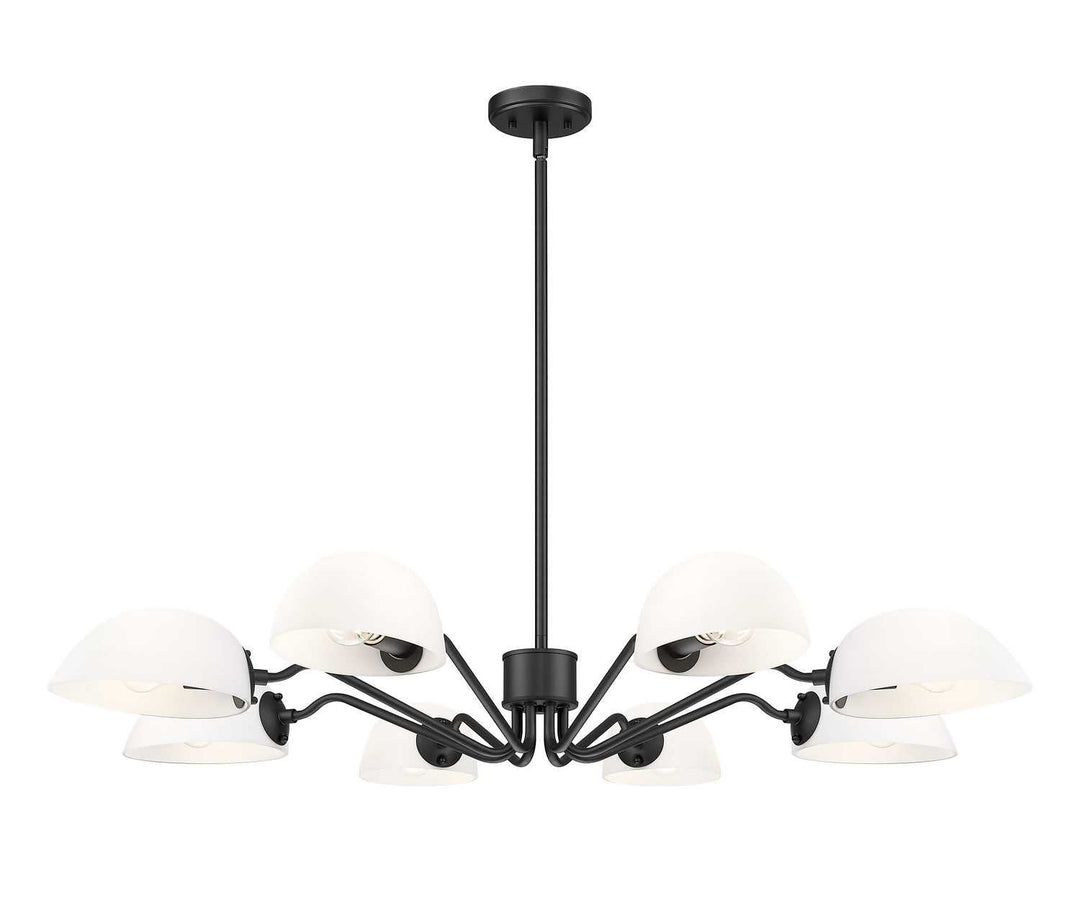 Breton Eight Light Chandelier in Matte Black Z-Lite Canada