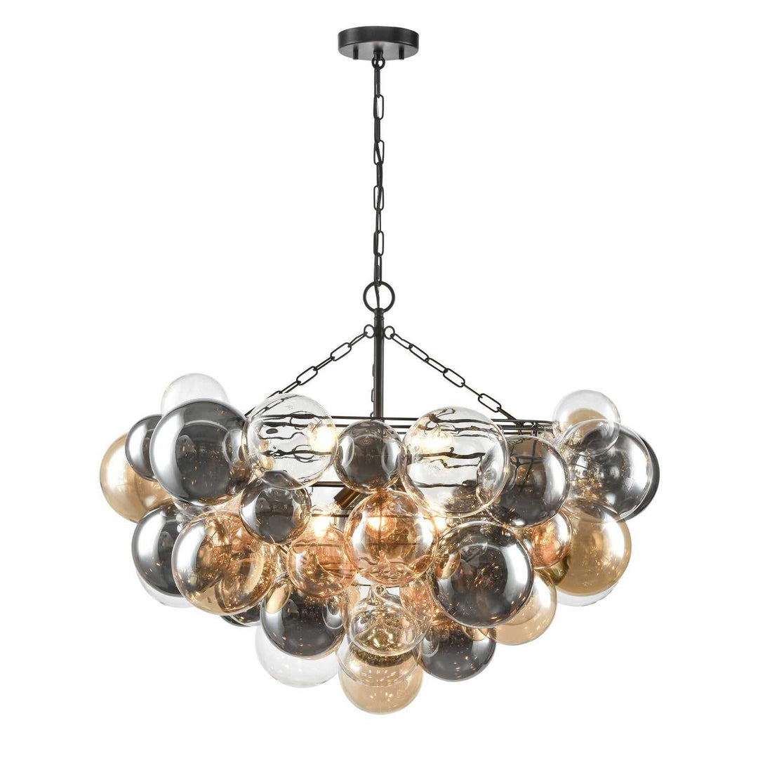 DVI Canada - DVP32829EB-MG - Six Light Chandelier - Comet - Ebony w/Multi Colored Glass