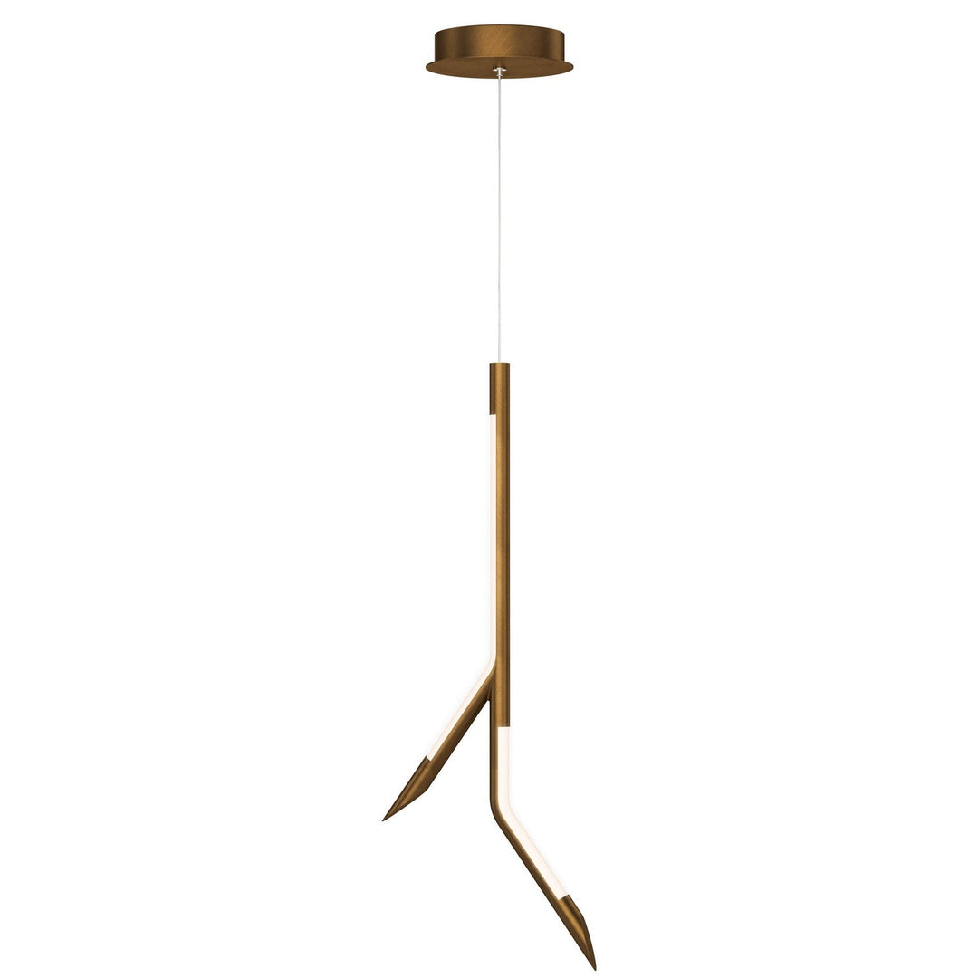 Scion LED Pendant in Weathered Brass ET2