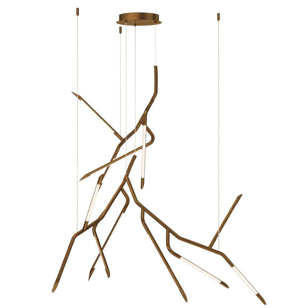 Scion LED Pendant in Weathered Brass ET2