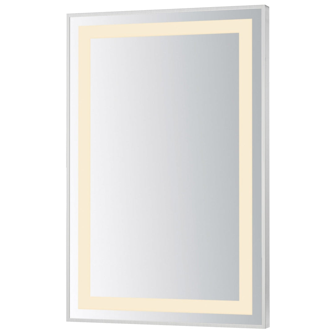 Framed LED Mirror in Satin Nickel ET2