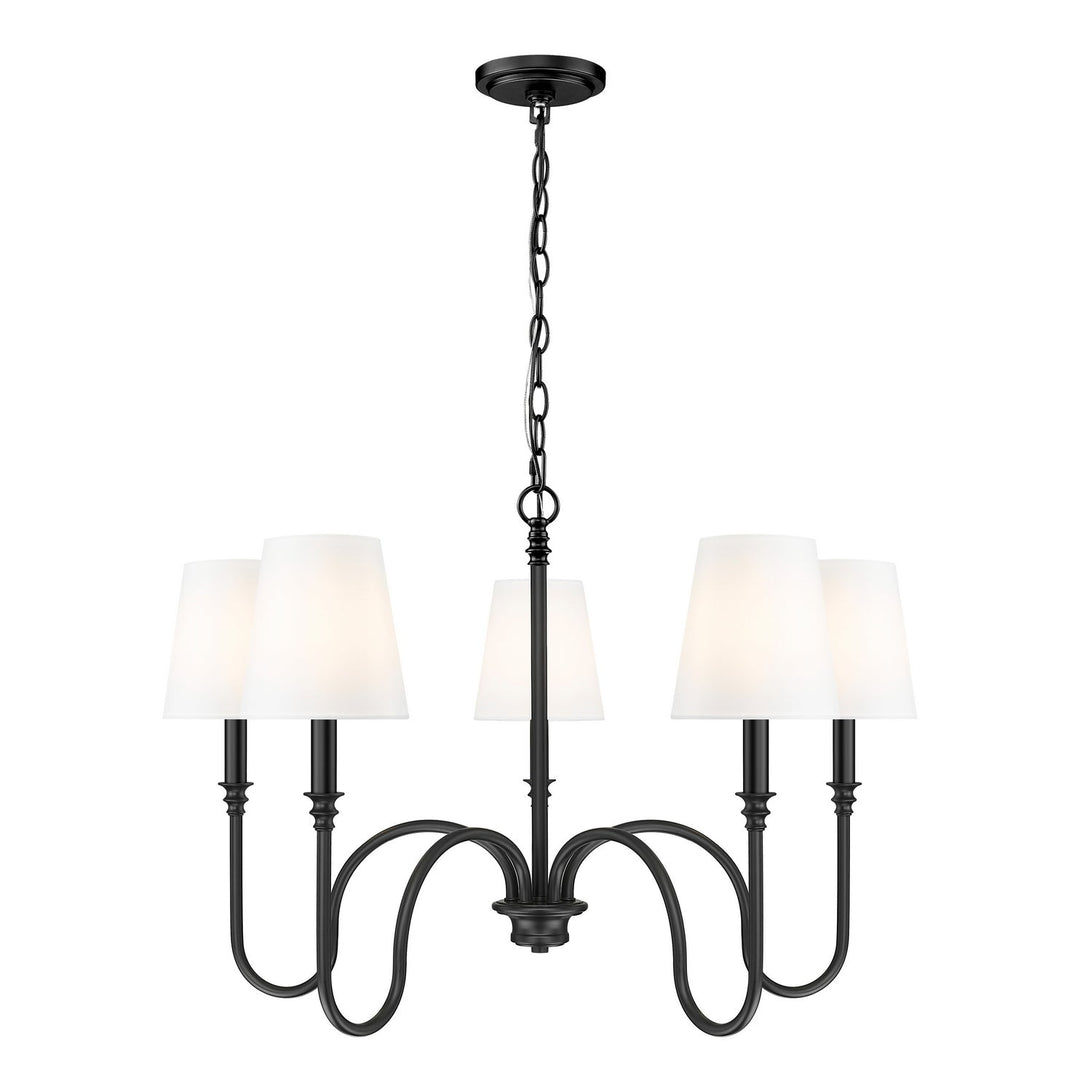 Jisele Five Light Chandelier in Matte Black Z-Lite Canada
