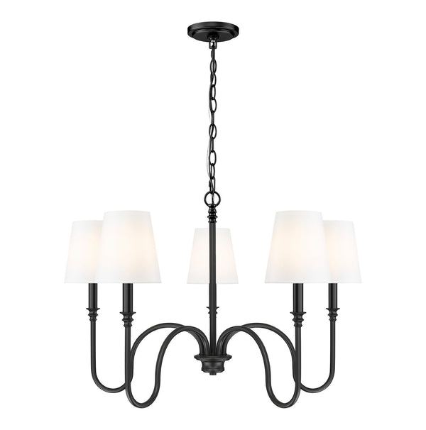 Jisele Five Light Chandelier in Matte Black Z-Lite Canada
