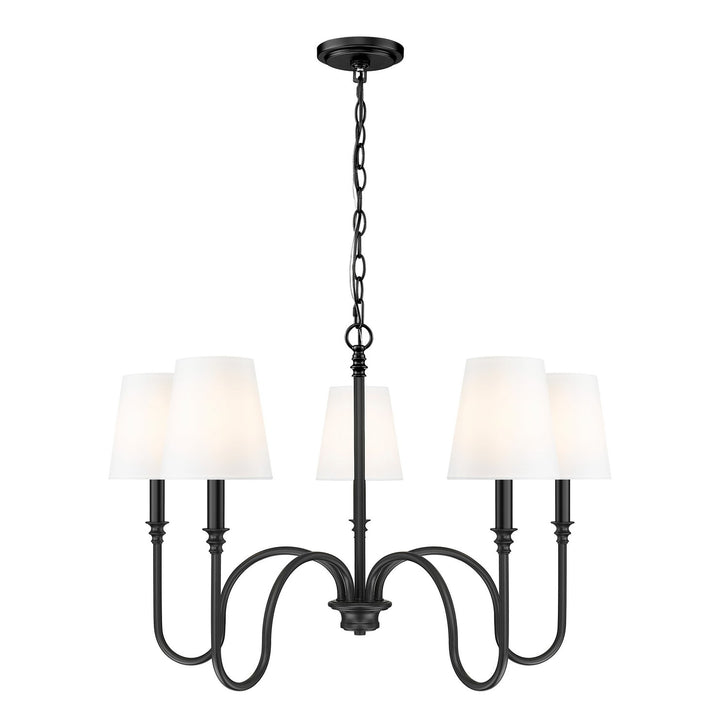 Jisele Five Light Chandelier in Matte Black Z-Lite Canada