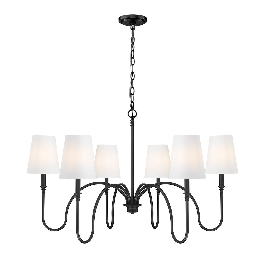 Jisele Six Light Chandelier in Matte Black Z-Lite Canada