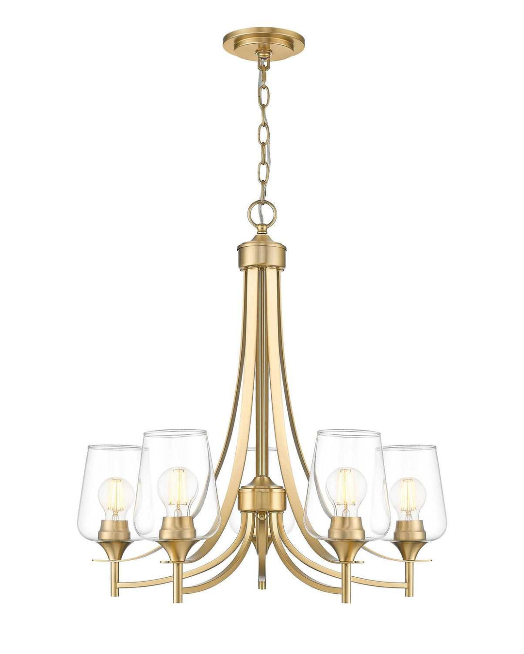 Joliet Five Light Chandelier in Burnished Brass Z-Lite Canada