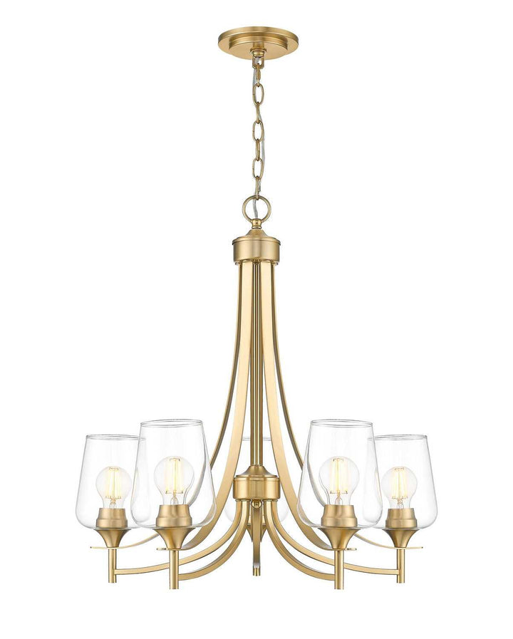 Joliet Five Light Chandelier in Burnished Brass Z-Lite Canada