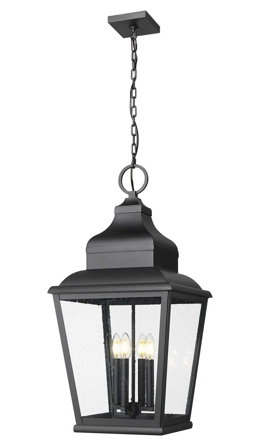 Raphael Four Light Outdoor Chain Mount Ceiling Fixture in Sand Black Z-Lite Canada