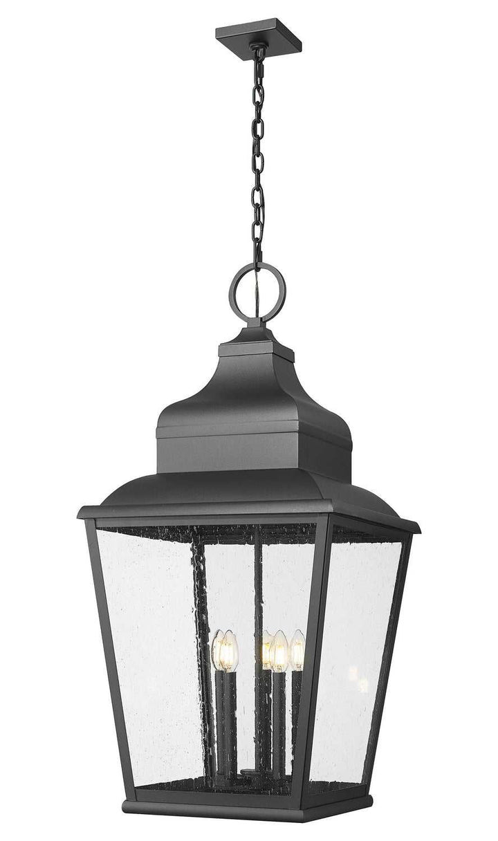 Raphael Five Light Outdoor Chain Mount Ceiling Fixture in Sand Black Z-Lite Canada