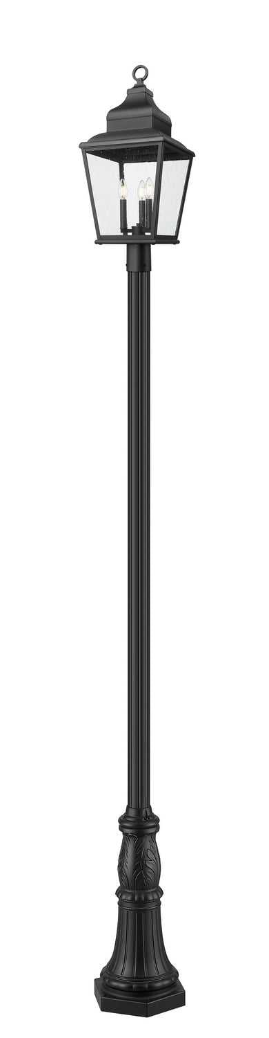 Raphael Three Light Outdoor Post Mount in Sand Black Z-Lite Canada