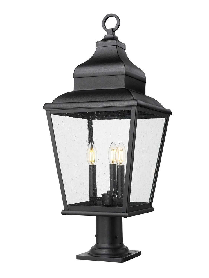 Raphael Three Light Outdoor Pier Mount in Sand Black Z-Lite Canada