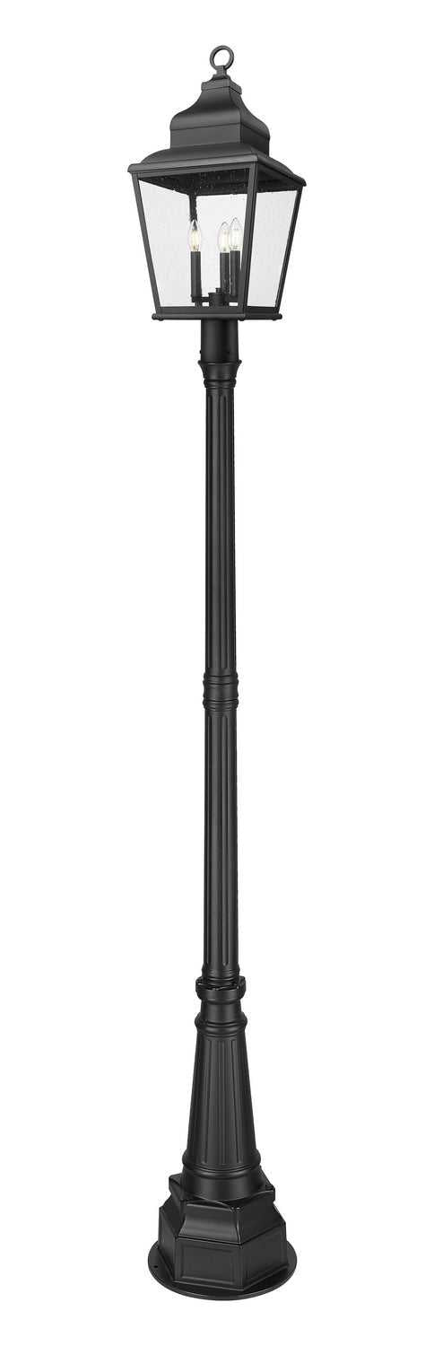 Raphael Three Light Outdoor Post Mount in Sand Black Z-Lite Canada