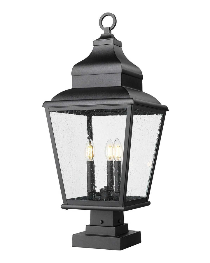 Raphael Three Light Outdoor Pier Mount in Sand Black Z-Lite Canada