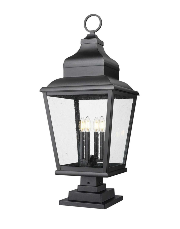 Raphael Four Light Outdoor Pier Mount in Sand Black Z-Lite Canada