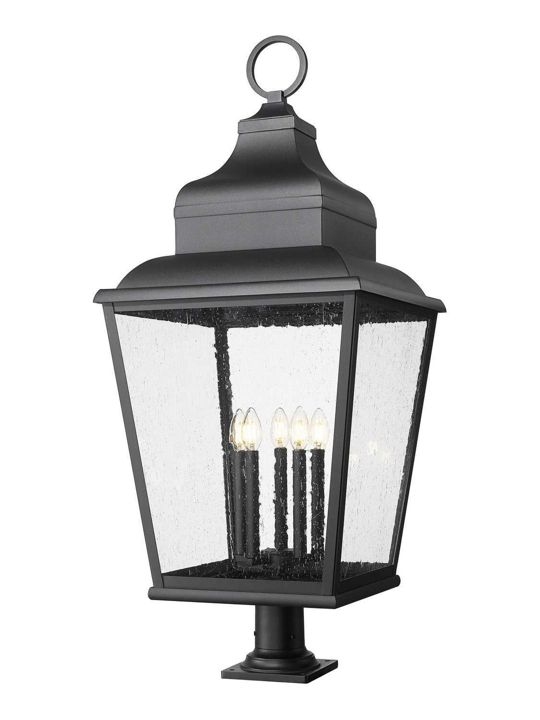 Raphael Five Light Outdoor Pier Mount in Sand Black Z-Lite Canada