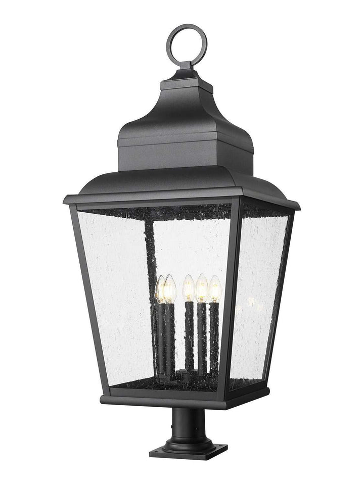 Raphael Five Light Outdoor Pier Mount in Sand Black Z-Lite Canada