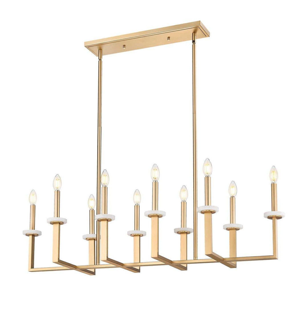 Gaultier Ten Light Linear Chandelier in Modern Gold Z-Lite Canada