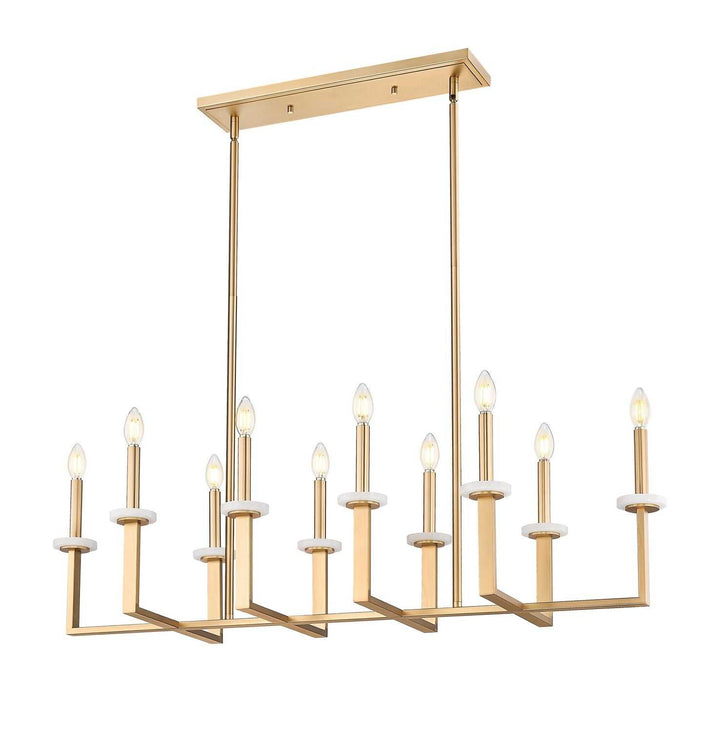 Gaultier Ten Light Linear Chandelier in Modern Gold Z-Lite Canada