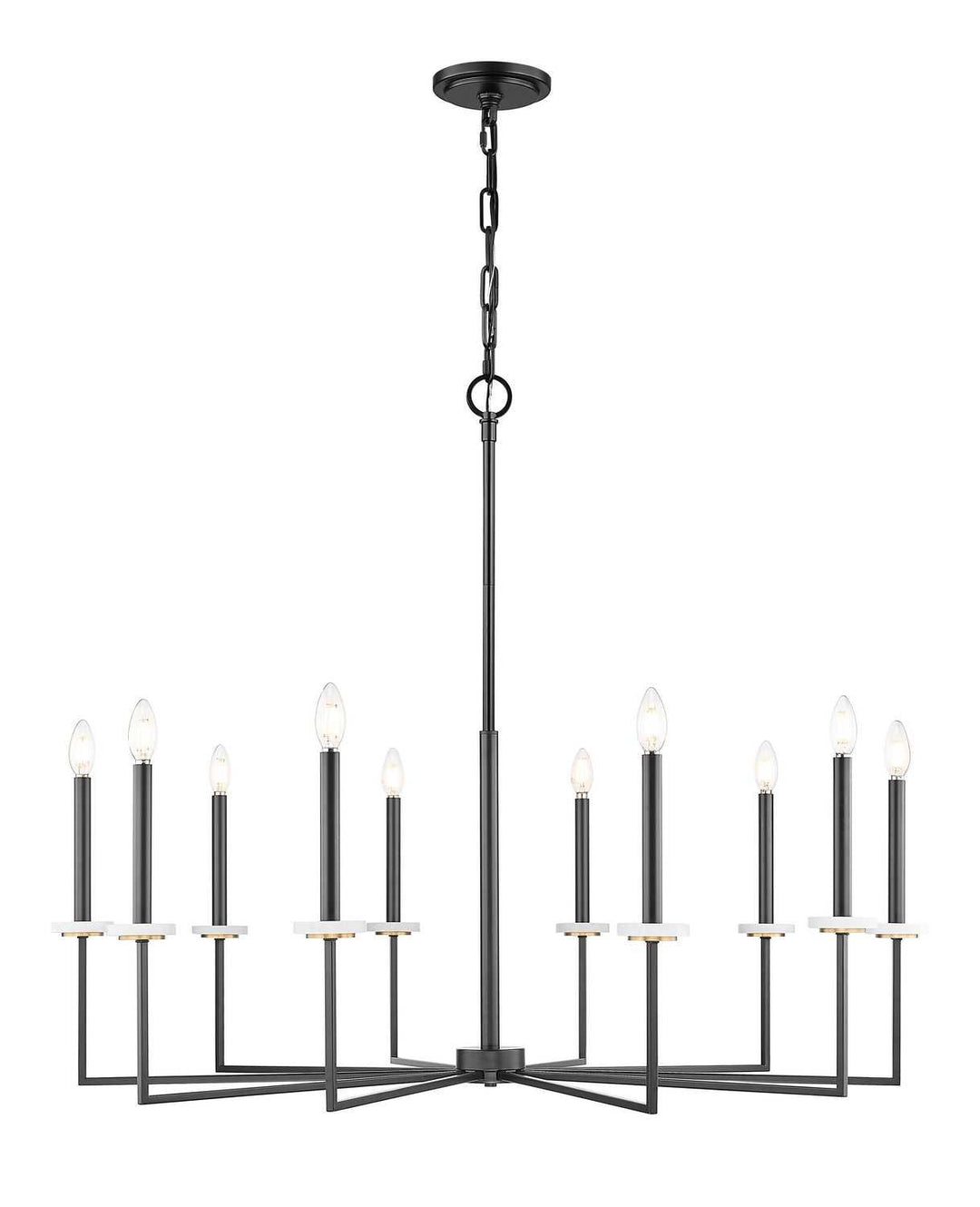 Gaultier Ten Light Chandelier in Matte Black+Modern Gold Z-Lite Canada