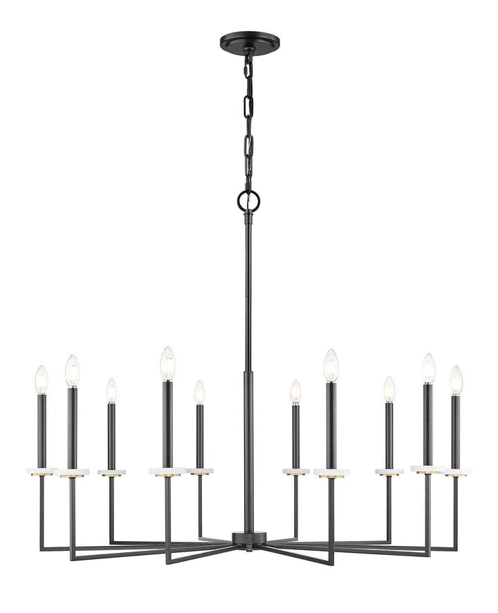 Gaultier Ten Light Chandelier in Matte Black+Modern Gold Z-Lite Canada