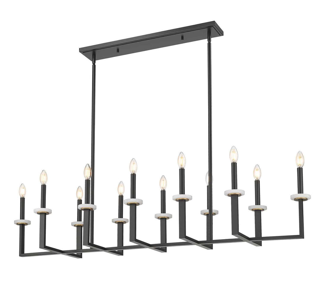 Gaultier 12 Light Linear Chandelier in Matte Black+Modern Gold Z-Lite Canada