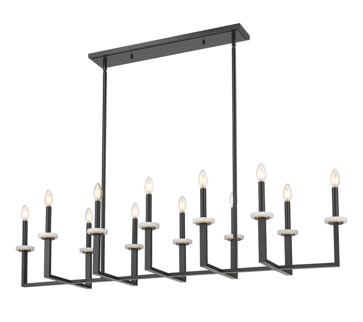 Gaultier 12 Light Linear Chandelier in Matte Black+Modern Gold Z-Lite Canada